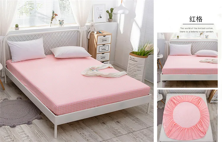 Description Picture 6 of itemKuup New 1pc Pure Cotton Soft Fitted Sheet Luxurious Double Queen King Size Bed Sheet with Elastic Bottom Sheet Cotton For Adult