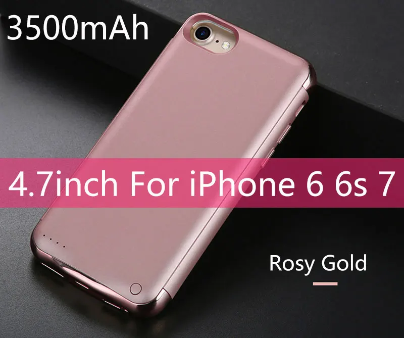 3500 мАч чехол для внешнего аккумулятора для iPhone 6 6s 7 4000 мАч портативный чехол для зарядки аккумулятора для iPhone 6 6s 7 Plus внешний аккумулятор зарядное устройство - Цвет: As Picture Show5