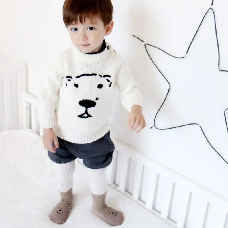 Non-slip Baby Socks New Autumn Winter Coral Fleece Socks Animals Printed Thicken Warm Toddler Boy Girls Floor Socks Infant Sock