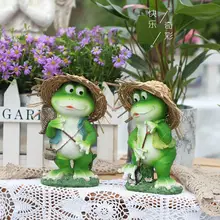 Пара креативной соломенной шляпы лягушка brother Смола украшения балкон сад открытый дом спальня Искусство украшения