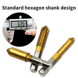 Outil de chanfreinage à cinq lames plaqué titane avec manche Hexagonal, jeu de couteaux à chanfreiner 6mm 19mm ouvre trou pour le travail du bois 6 pièces 