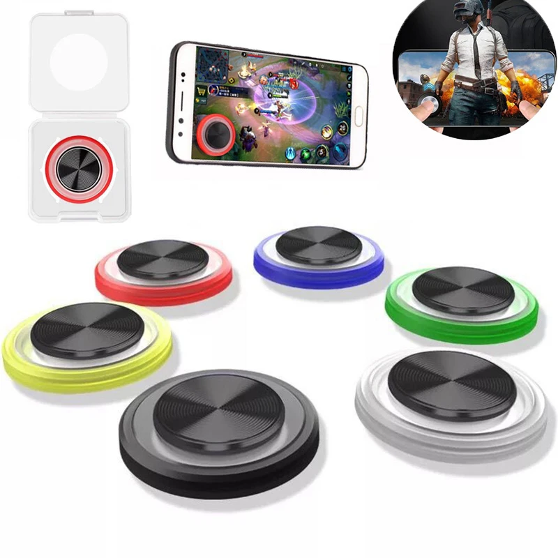 

1Pcs Round Game Joystick Mobile Phone Rocker Metal Button PUBG Controller With Suction Cup For iphone Android Tablet