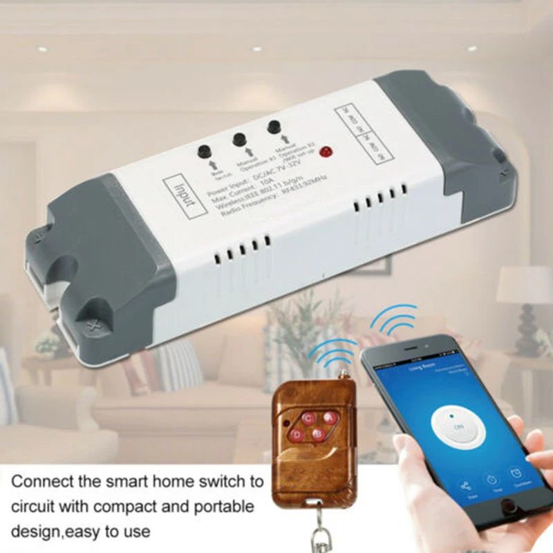EweLink 2CH Smart Wireless Timer Switch Module+ 433mHz RF Controller Kit compatible for Google home Alexa IFTTT