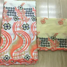 Африканское парчовое Ткань Белая швейцарская вуаль кружевная ткань из Дубая Африканское сухое кружево высокое качество кружева 5+ 2 ярдов/партия