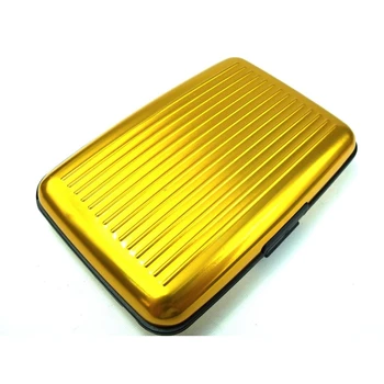 

Aluminum Support credit card / business card - Stripes - shockproof Wallet