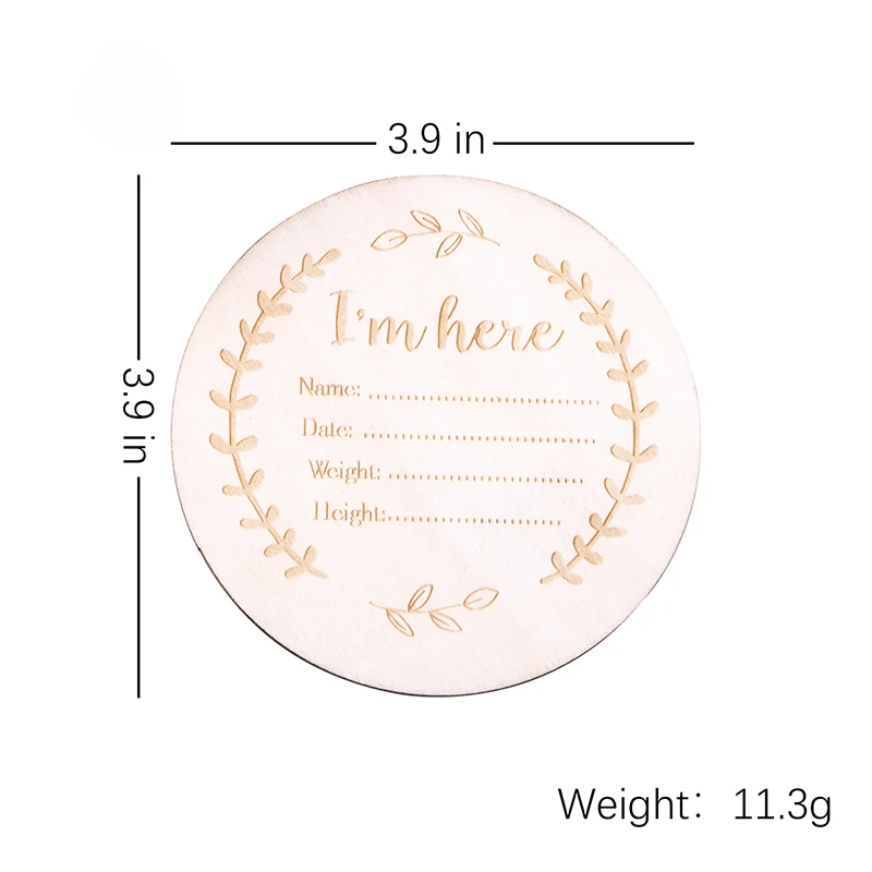 Wooden Baby Month Milestone Card Newborn Birth Month Birthday Milestone Wooden Teether Baby Kids Photography Props Toy