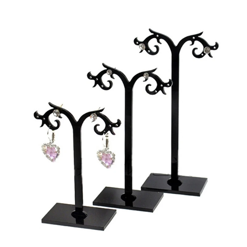 Черная и прозрачная стойка для показа ювелирных изделий органайзер акриловые