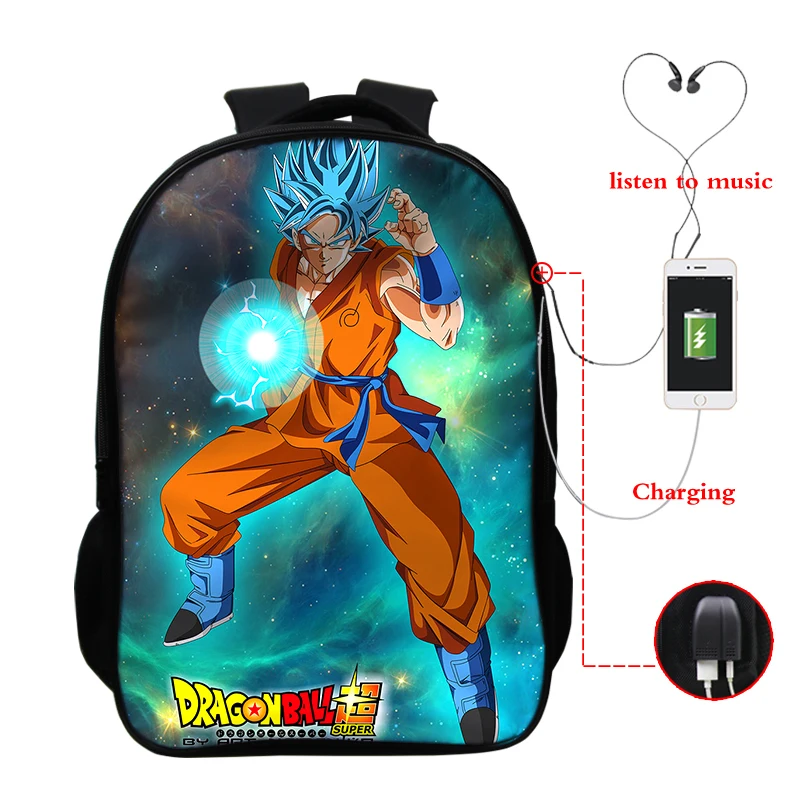 F13 USB зарядка мочилы Жемчуг дракона Супер Saiyan Dragon ball Z рюкзак аниме Гофу сумка для ноутбука школьный рюкзак для книг рюкзак для наушников - Цвет: F13