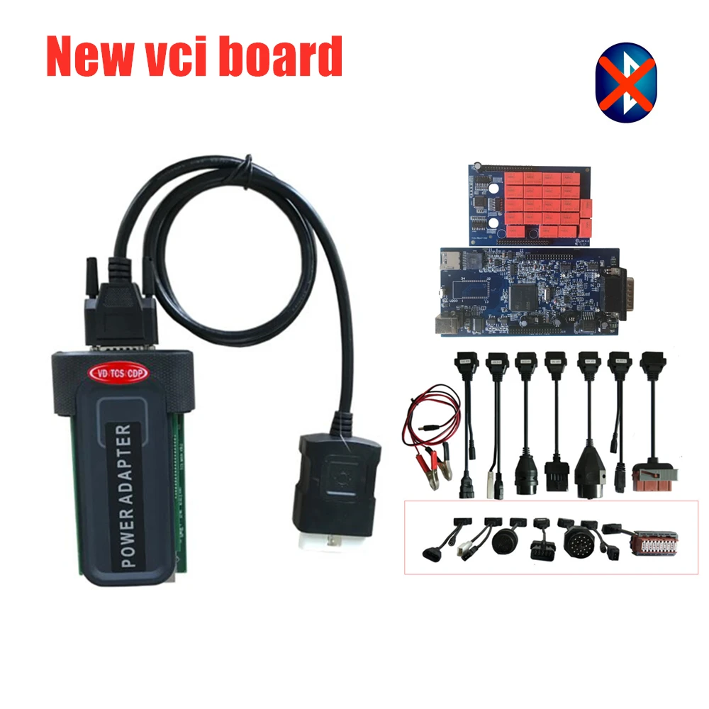 2015R3/2016R0 можно выбрать) VD DS150E C-D-P для delphis с bluetooth v9.0 pcb obd obdii Авто грузовики сканер+ 8 шт. автомобильные кабели - Цвет: without bluetooth