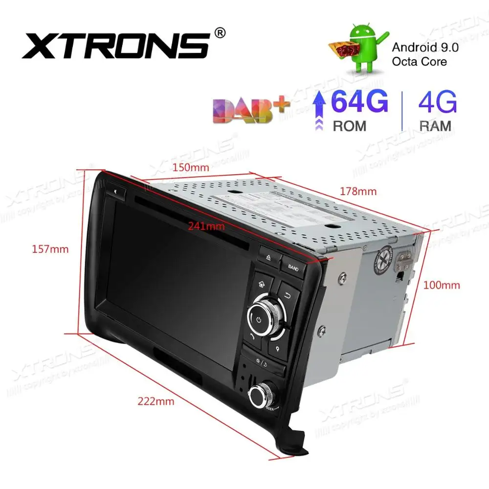 Clearance 7" Android 9.0 Pie OS Car DVD Multimedia GPS Radio for Audi TT MK2 (8J) 2006-2014 with 4GB RAM 64GB ROM & 2K Video Support 2