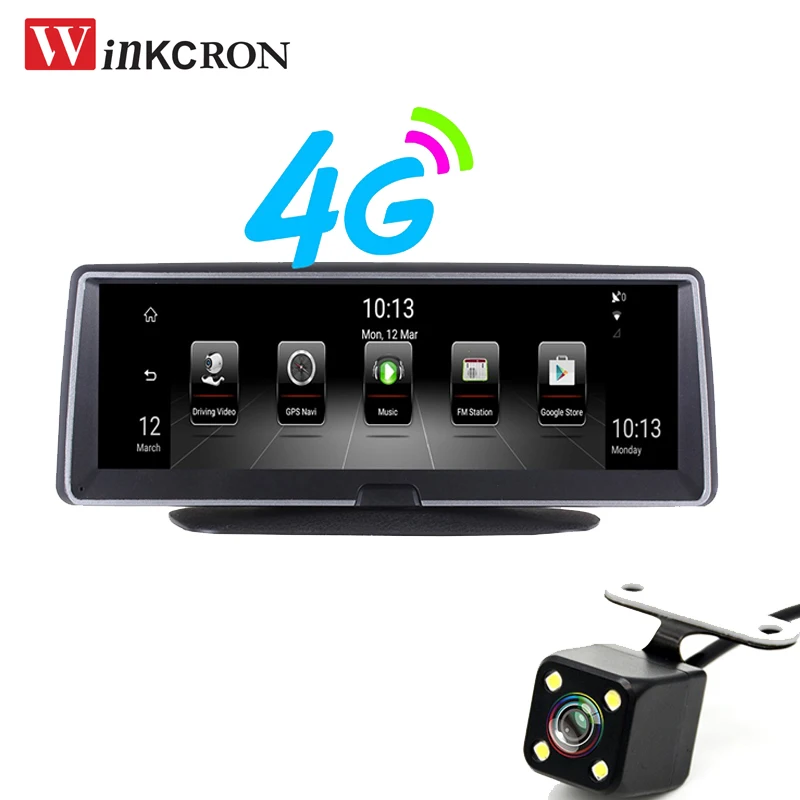 Лучшая автомобильная dvr Камера 8," 4G видеорегистратор для автомобиля видеорегистратор gps навигатор ADAS автомобильный рекордер 1080P HD с двумя линзами с камерой заднего вида