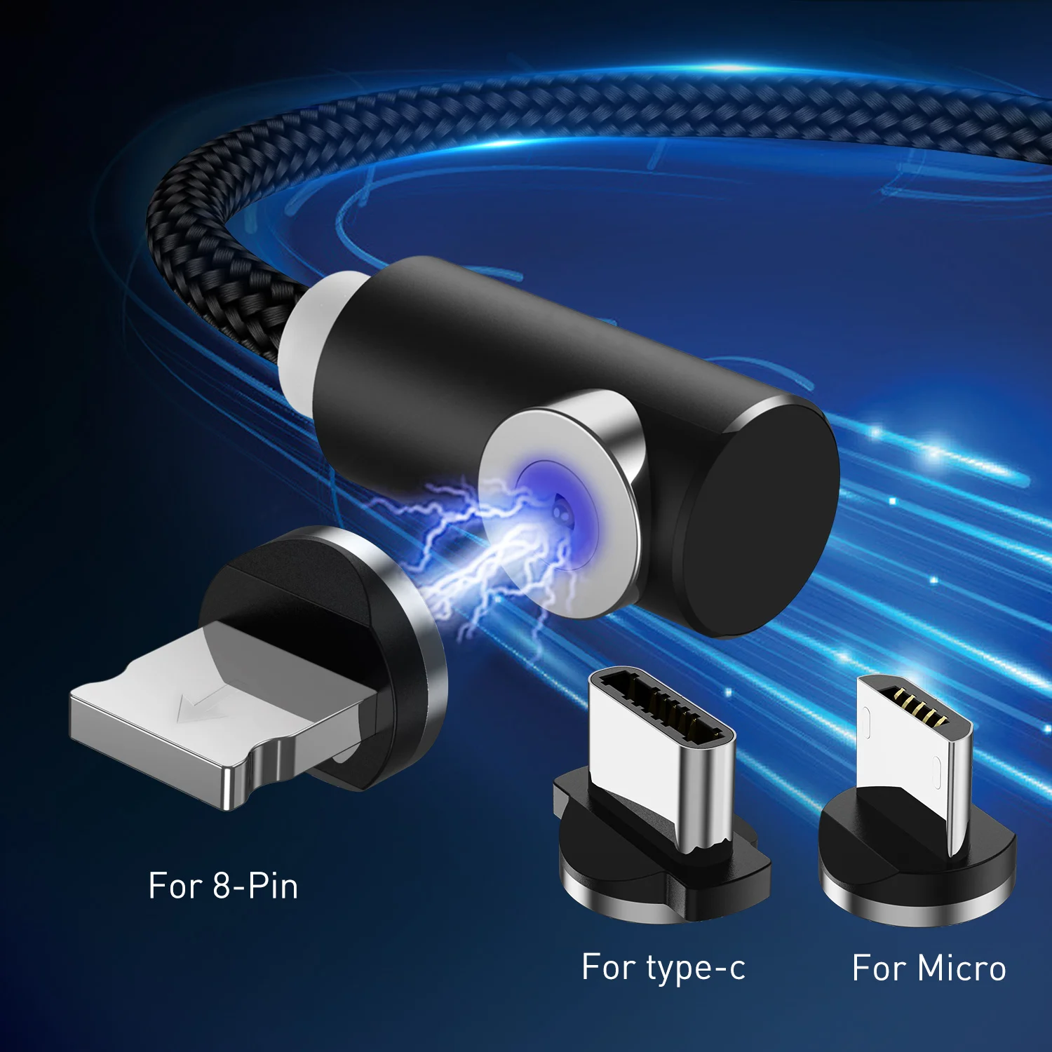 Быстрый Магнитный кабель Micro usb type C зарядный для iPhone samsung Xiaomi huawei зарядное