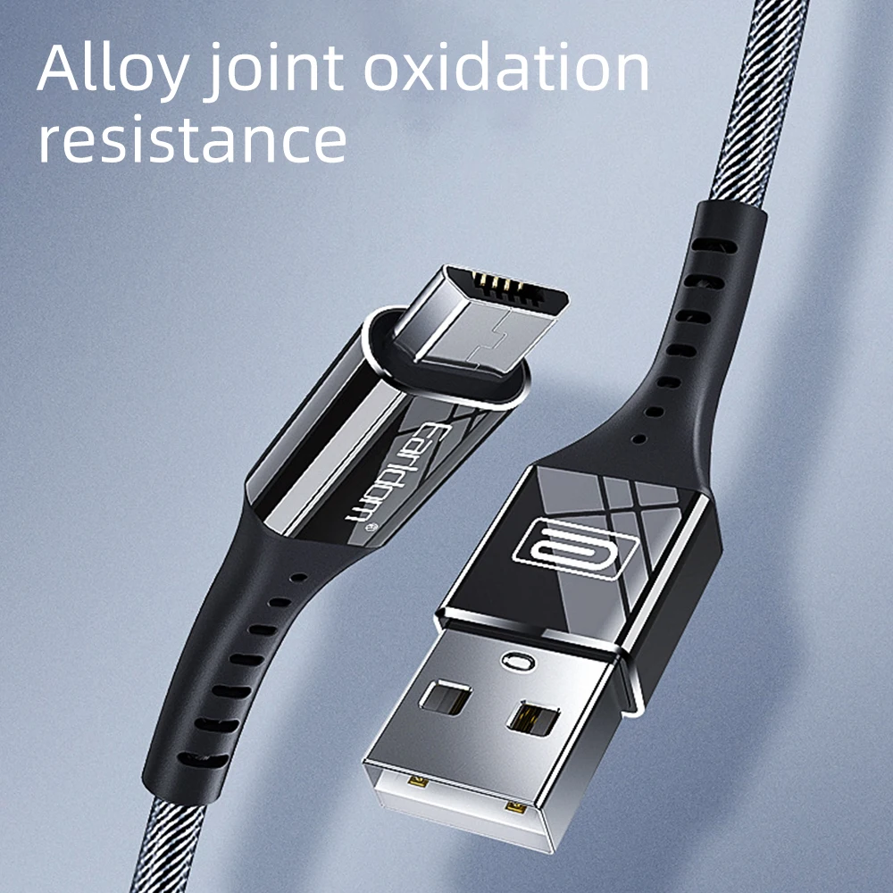 FDBRO 2.1A 1 м Micro USB кабель для samsung usb type-C кабель для huawei Xiaomi телефон данных USB кабель для Iphone 6 7 XS телефонный кабель - Цвет: Черный