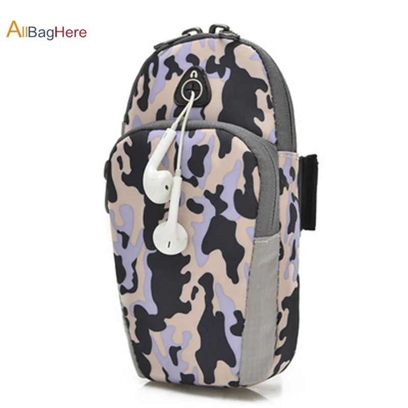 Camouflage pink Наручная Сумка для бега, для мужчин и женщин, водонепроницаемые нейлоновые спортивные сумки, чехол для рук, подходит для телефона до 5,5 дюймов, для бега, фитнеса, Портативная сумка - Цвет: Camouflage pink