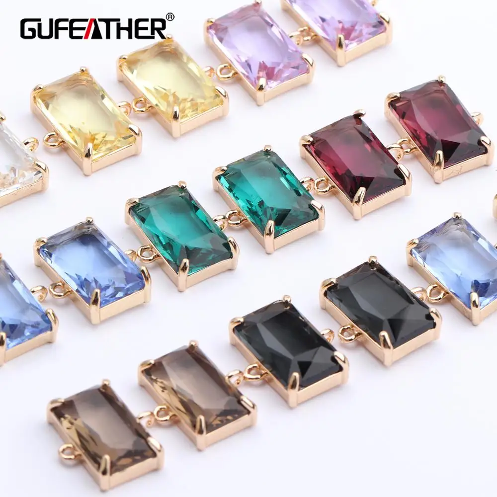 GUFEATHER M430, изготовление ювелирных изделий, стеклянный кулон, медный металл, ювелирные изделия, ручная работа, diy серьги, ювелирные аксессуары, 10 шт./партия