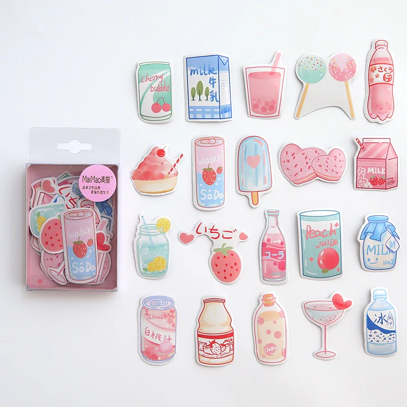Drinks TianXin 40 шт/1 лот Kawaii канцелярские наклейки дневник маленькие свежие декоративные наклейки для мобильного телефона Скрапбукинг DIY наклейки для рукоделия - Цвет: Drinks TianXin