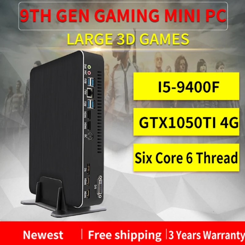 Игровой компьютер Intel i5-9400F 6 ядер 6 потоков i7 8700 i3 9100F Nvidia GTX 1050 4 Гб мини ПК 2* DDR4 2* HDMI 2,0 1* DP 1* DVI WiFi