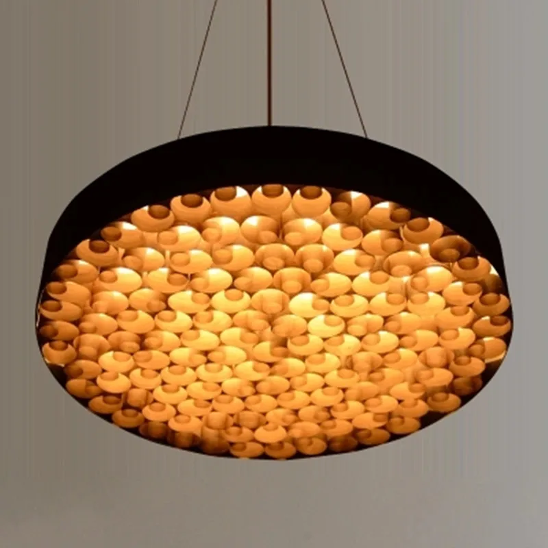 Светодиодная Скандинавская деревянная железная круглая дизайнерсветодиодный