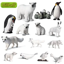 Simulazione Set di animali selvatici artici orso polare pinguino cucciolo Zoo modello figura collezione cognizione giocattolo educativo per bambini regalo