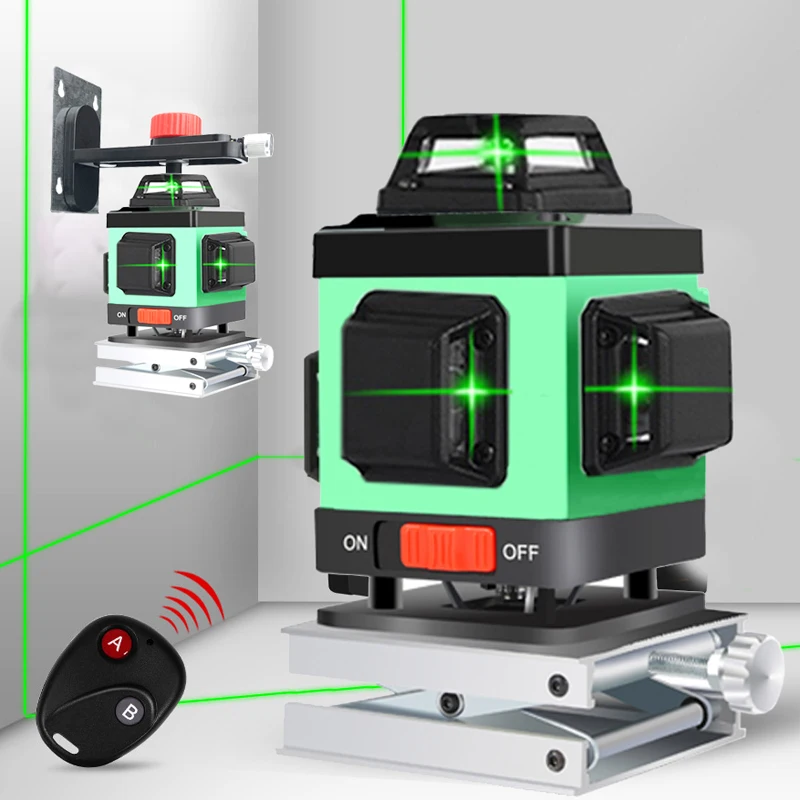 Green Laser Level 16 Line 4D 360 Vertical And Horizontal wall Laser Level Self-leveling Cross Line 3D Laser Level outdoor indoor