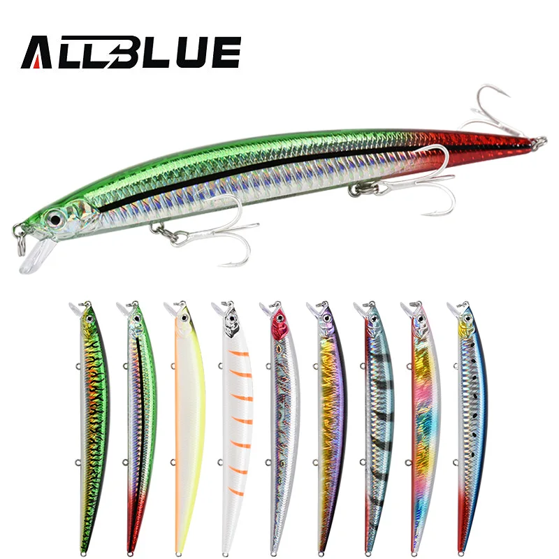 ALLBLUE-스프린트 145S 싱킹 미노우 롱캐스트 저크 베이트, 루어 145mm 22G, 해안 바닷물 농어 인공 미끼 태클