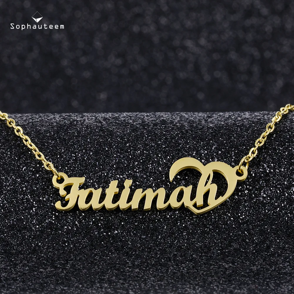 

Customized Fashion Stainless Steel Name Necklace for Women Personalized Letter Choker Necklace Pendant Nameplate Handmade Gift