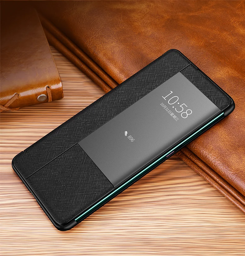 Чехол из натуральной кожи с перекрестным узором для huawei mate 20 Pro X 5G, тонкий смарт-просыпающийся/спящий флип-чехол для huawei mate 20 X 20X