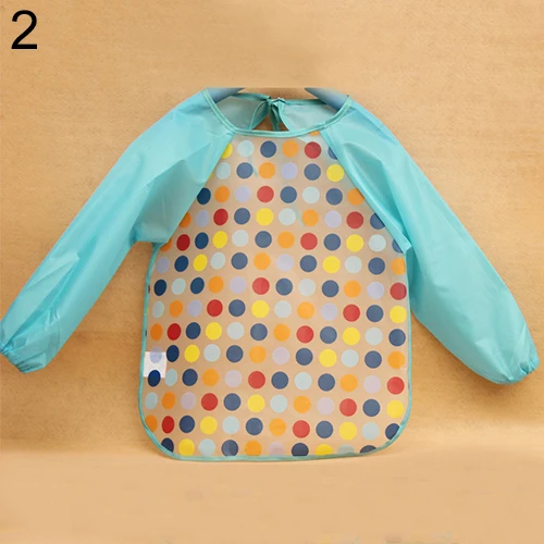 Cartoon Children Baby Long Sleeve Apron Cute Baby Boy Girl Toddler Children Waterproof Long Sleeve Bib Art Apron Smock