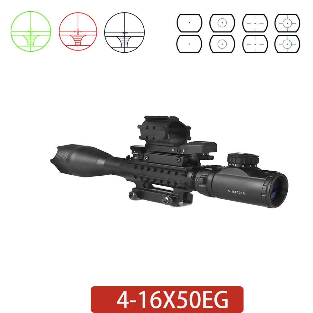 

Optical Sight 4-16x50EG Riflescope HD112 Red Dot Laser Sight Scope Compact 3 IN 1 Combo Sniper Hunting Scope Collimator Sight