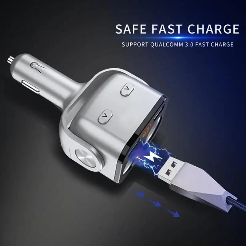 Розетка для автомобильного прикуривателя двойной usb порт для зарядки QC3.0 USB быстрое зарядное устройство 12-24 В светодиодный прикуриватель адаптер питания