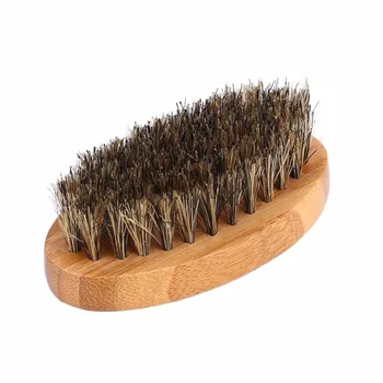 

8cm Natural Boar Bristle Beard Brush Comb For Men Shaving Bamboo Face Massage Comb Beards Mustache Support Dropshipping