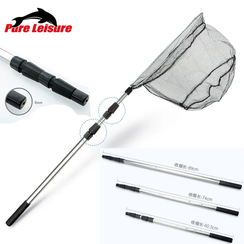 

Aluminum Alloy 180/210cm Retractable Fishing Net Telescoping Foldable Landing Net Pole Folding Landing Net for Fly Fishing