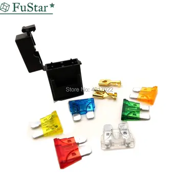 

5set ATC Fuse Holder 12V 24V Power Blade Car Fuse Holder With 5A 10A 15A 20A 25A 30A 35A 40A Medium Fuse Safety Insert