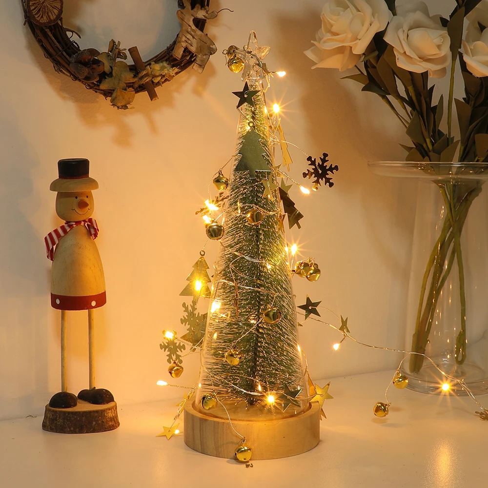 

1-4Pack 2M 20LED Christmas Pine Cones Branch Red Beads Snow Bell LED String Light Christmas Tree Fairy Light Party Wedding Decor