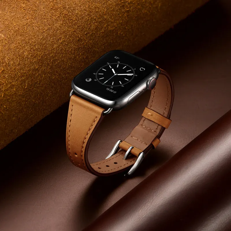 ASHEI ремешок из натуральной кожи для часов Apple Watch Series 5/4 44 мм 40 мм Ремешки для наручных часов iWatch Apple Watch 42 мм 38 мм серия 3/2/1