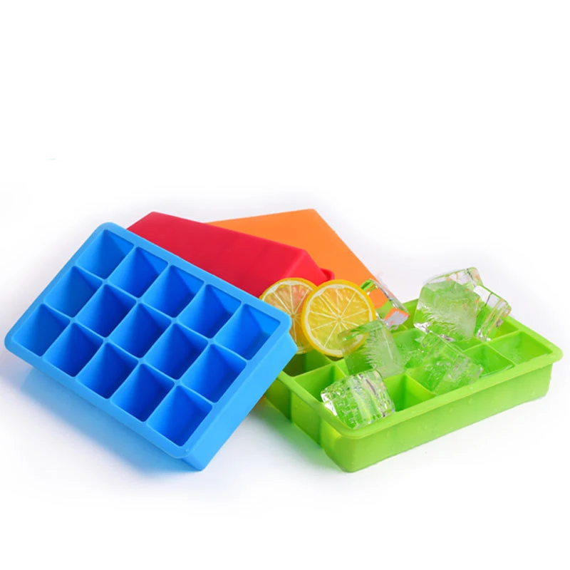 

15 Cavity Silicone large Perfect Square Ice Tray Cube Maker Whisky Cocktail Garnish Bar Superior Icing Mold Mould Moulds