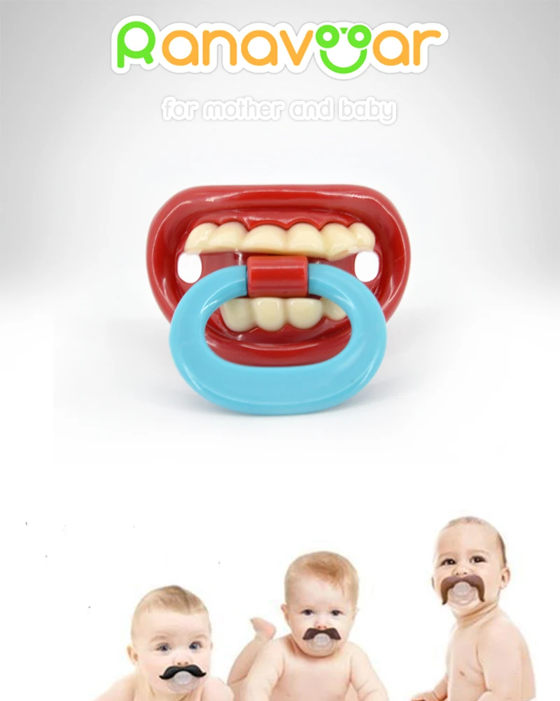 Pacifiers Funny Dummy Dummies Pacifier Novelty Buck Teeth Moustache Babys Child Soother Beard
