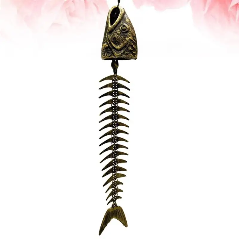 1 шт. Ретро Fishbone Wind Chime металлические Fishbone Wind Chime Подвески креативный садовый подвесной декор для двора сада балкона Декор