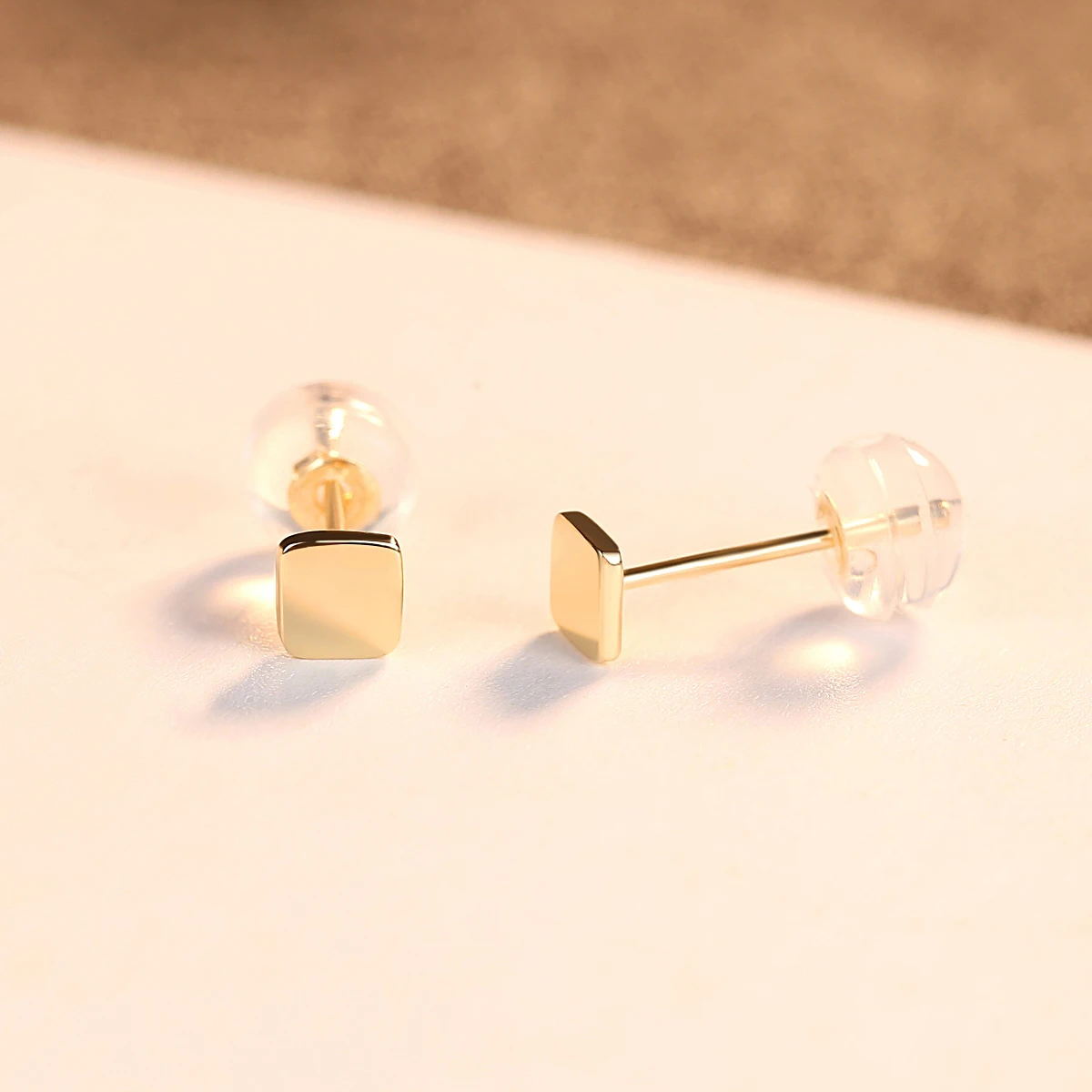 PAG &amp MAG маленькие милые Квадратные 14K золотые серьги гвоздики для женщин
