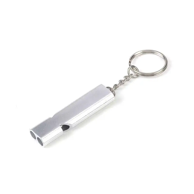 Брелок для ключей инструменты для выживания громкий SOS алюминиевый аварийный свисток Кемпинг Туризм сплав брелок - Цвет: Серебристый