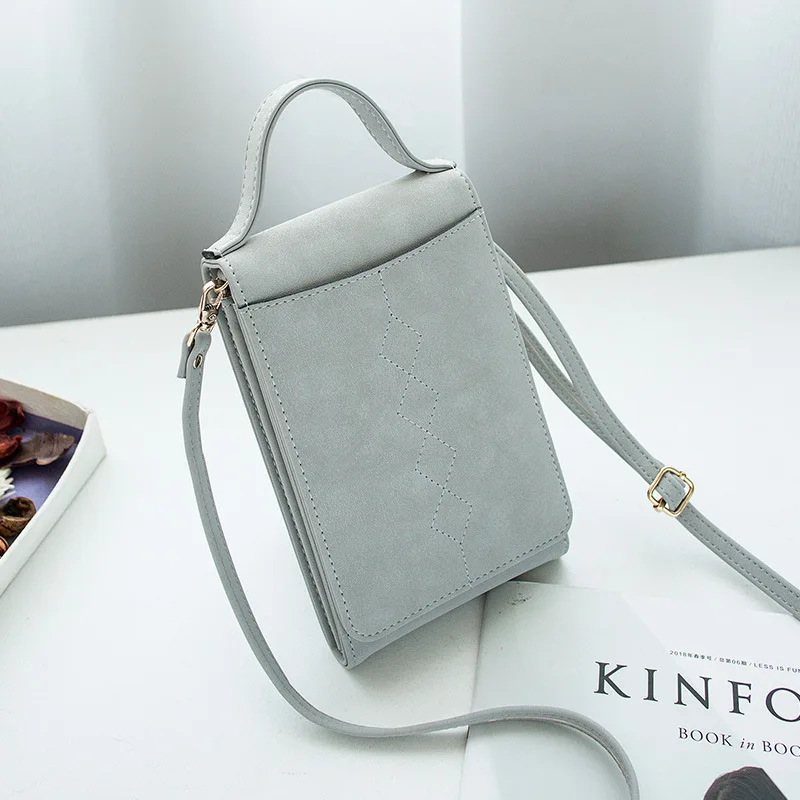 912 grey Новая модная сумка для телефона из искусственной кожи, женская сумка через плечо, кошелек для монет, вместительная Минималистичная Портативная сумка-мессенджер - Цвет: 912 grey