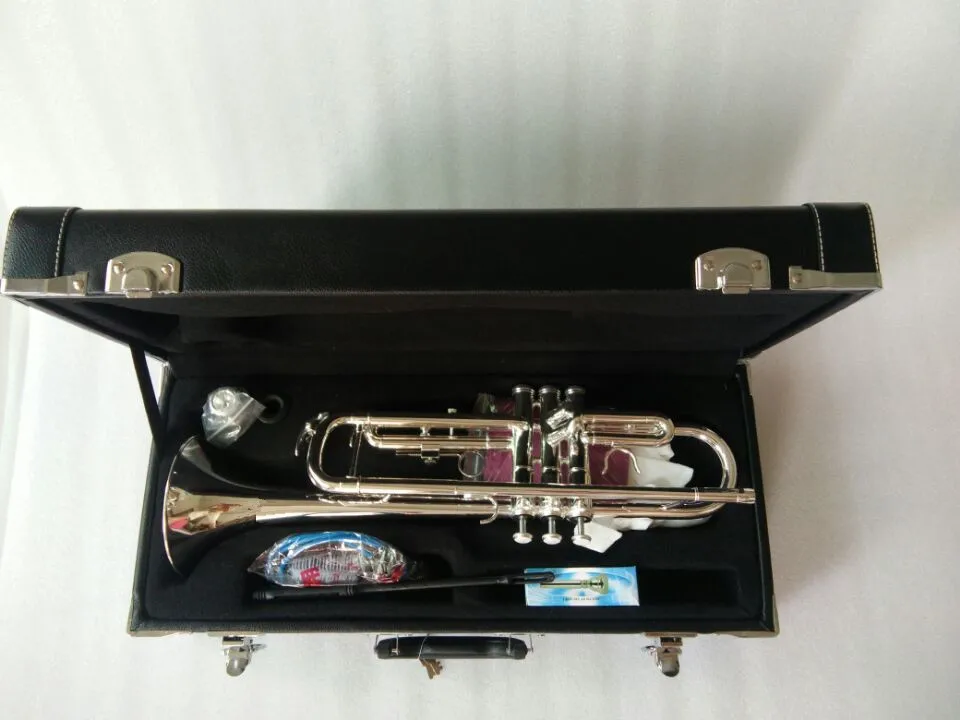 New Stradivarius Silver Trumpet Music Instrument Bb flat trumpet preferred New trumpet super professional performance p