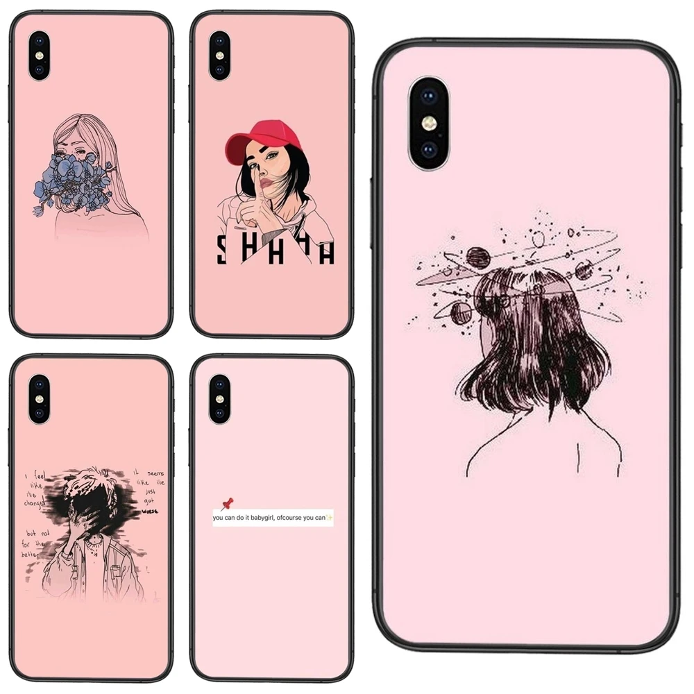 Набор розового фона граффити палка текст классический черный Etui тренд для Samsung