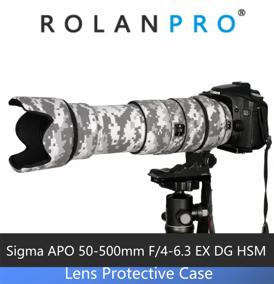 Rolanpro linse camouflage coat regenschutz für sigma apo 50-500mm 1: 4,5-6,3 dg os hsm linse schutzhülle für nikon canon hülse – Detail 4
