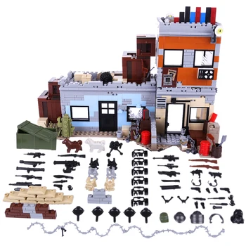 

ww2 Military Desert battlefield Game Scene DIY Small Particle Assembly Building Block Toy Kit Construction Toys Stacking Blocks