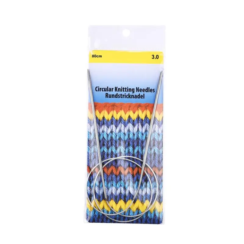 Stainless Steel Circular Knitting and Crochet Needles - 80cm, 2.0-10mm | Premium DIY Weaving Craft Tools