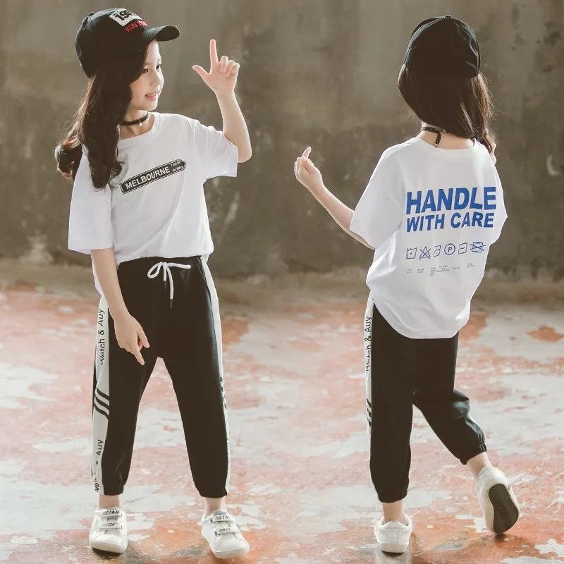

Girl'S Suit 2019 New Style Summer Wear Children Summer Western Style Korean-style Sports Two-Piece Set Big Boy 12-Year-Old GIRL'