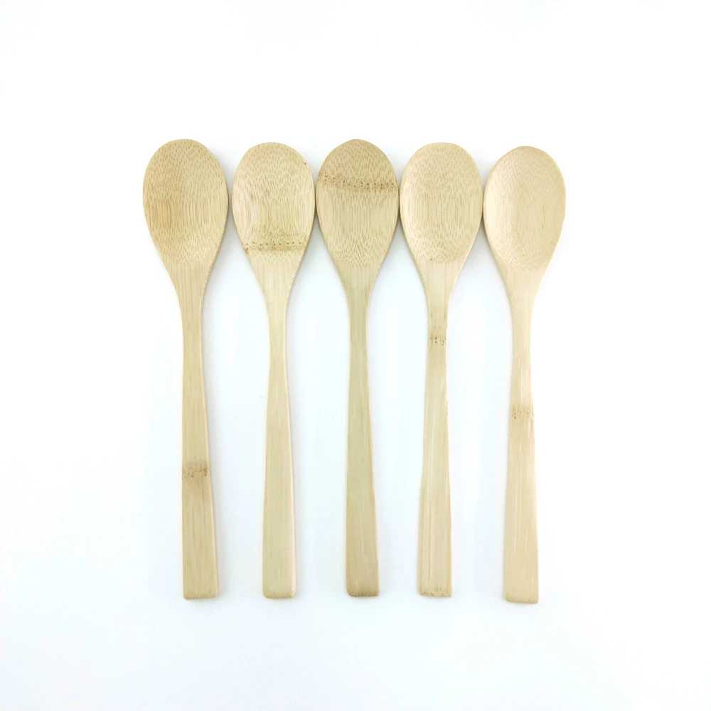 5pcs/Set Bamboo Soup Spoon Kitchen Cooking Teaspoons Condiment Utensil