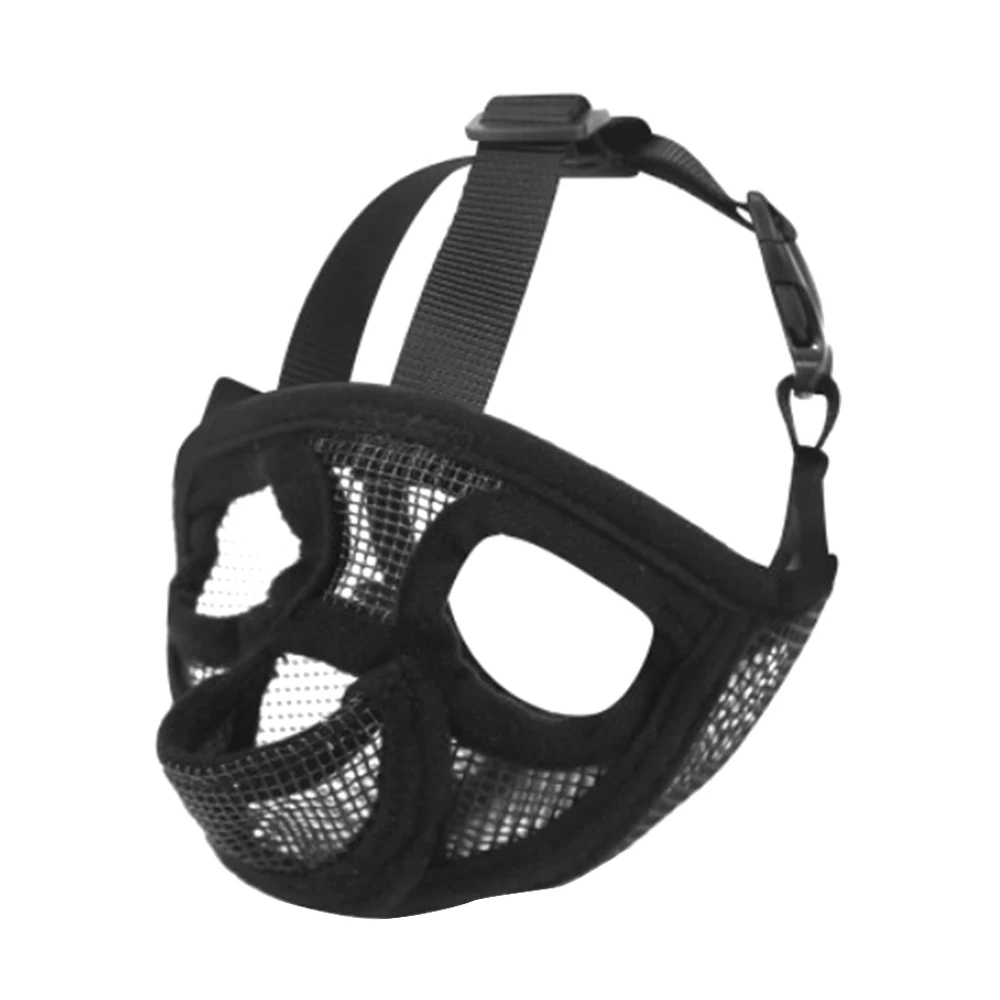 Black2 Короткие мордочки для собак, удобные регулируемые сетчатые мордочки для собак, французский бульдог, мопс, мордочка, маска, товары для домашних животных - Цвет: Black2