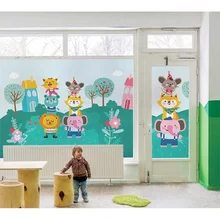 Индивидуальный размер, электростатическое окно, пленка, мультфильм, декоративная, частный матовый оттенок-фольга для дома, офиса, детского сада, магазина, 70 см x 100 см